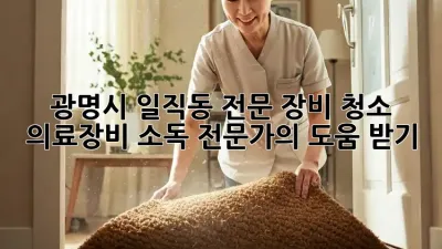 광명시 일직동 전문 장비 청소: 의료장비 소독 전문가의 도움 받기